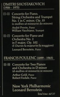 Bernstein,Leonard: Shostakovich & Poulenc, Sony (SMK 47 618), NL, 1993 Typ: CD Best.-Nr.: 98660 Preis: 11,50 Euro