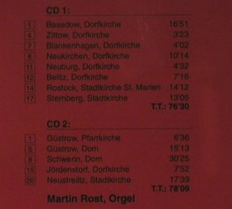 Rost,Martin: Orgellandschaft Mecklenburg, WDR (3430/31), D, 1992 Typ: 2CD Best.-Nr.: 98663 Preis: 15,00 Euro