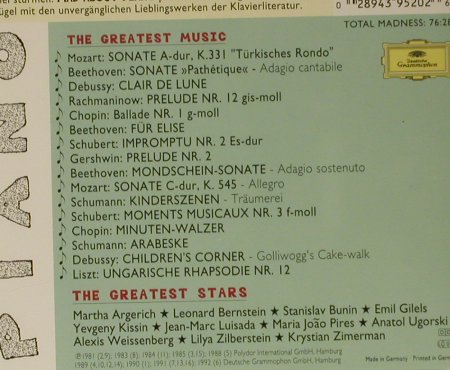 V.A.Mad About Piano: The Greates Stars..Greatest Music, D.Gr.(439 520-2), D, 1996 - CD - 99043 - 4,00 Euro