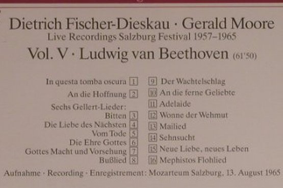 Fischer-Dieskau,Dietrich: Vol.V, Beethoven, Orfeo(C 140 501 A), J, 1985 - CD - 99460 - 7,50 Euro