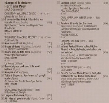Prey,Hermann: Largo Al Factotum, Favorit (457 130-2), D, 1997 Typ: CD Best.-Nr.: 99470 Preis: 5,00 Euro