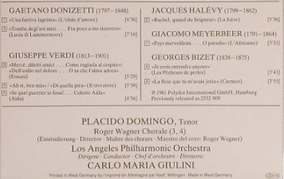 Domingo,Placido & Giulini,Carlo: Opern-Gala, Deutsche Grammophon(400 030-2), D, 1981 - CD - 99475 - 7,50 Euro