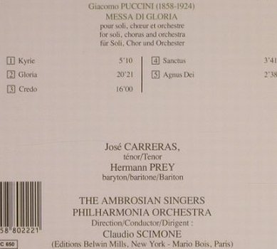Puccini,Giacomo: Messa Di Gloria, Erato(ECD 88022), D, 1984 - CD - 99479 - 7,50 Euro