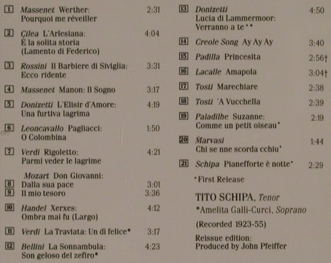 Schipa,Tito: Mozart, Massenet, Donizetti..., RCA (GD87969), D, 1989 Typ: CD Best.-Nr.: 99956 Preis: 7,50 Euro