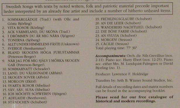 Björling,Jussi: Scandinavian Songs&German Lieder,V1, Pearl (GEMM CD 9041), EC, 1993 Typ: CD Best.-Nr.: 99961 Preis: 7,50 Euro