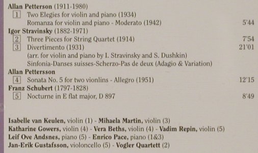 Delft Chamber Music Festival: Petterson,Stravinsky,Schubert, Koch(3-1651-2), A, 1997 - CD - 99967 - 12,50 Euro