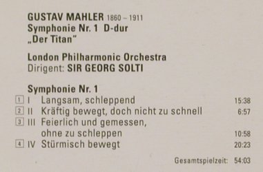 Mahler,Gustav: Symphonie No 1, "Titan", Decca (440 266-2), D, 1964 Typ: CD Best.-Nr.: 99977 Preis: 7,50 Euro