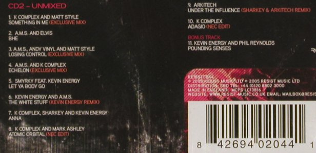V.A.Nu Energy Collective: Live at Frantic, FS-New, Resist Music(44), UK, 05 - 2CD - 81213 - 10,00 Euro