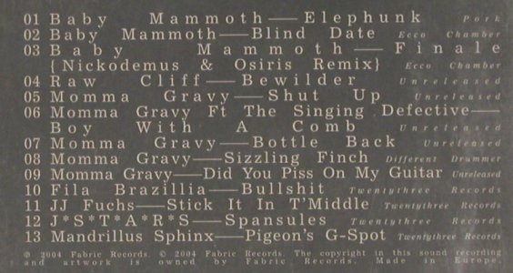 V.A.Fabric 18: Baby Mammoth/Beige&Solid, Fabric(35), EU, 2004 - CD - 82514 - 7,50 Euro