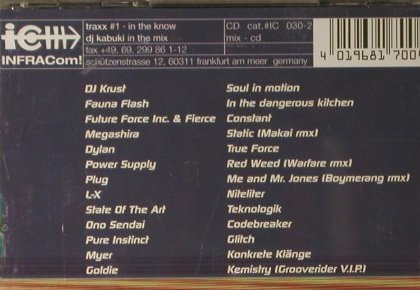 Dj Kabuki: Traxx In The Mix, INFRACom!, D, 1997 Typ: CD Best.-Nr.: 82578 Preis: 7,50 Euro