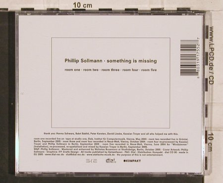 Sollmann,Phillip: Something Is Missing, Kompakt (dial cd 08), , 2005 Typ: CD Best.-Nr.: 82590 Preis: 5,00 Euro
