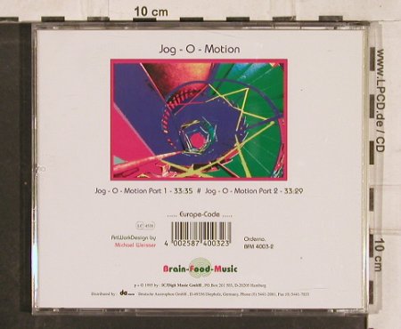 Brice,Jean-Marie: Jog-O-Motion, Brain-Food-Music (BFM4003-2), D, 1995 Typ: CD Best.-Nr.: 83004 Preis: 7,50 Euro