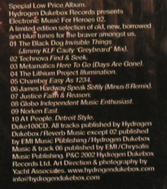 V.A.Electronic Music for Heroes 02: 10 Tr., Hydrogen Dukebox(), , 2002 - CD - 83451 - 7,50 Euro