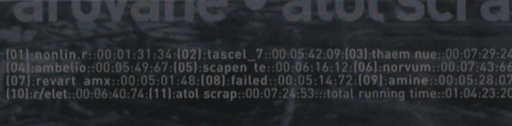 Arovane: Atol Scrap,  FS-New, Din (4), , 99 Typ: CD Best.-Nr.: 90592 Preis: 11,50 Euro