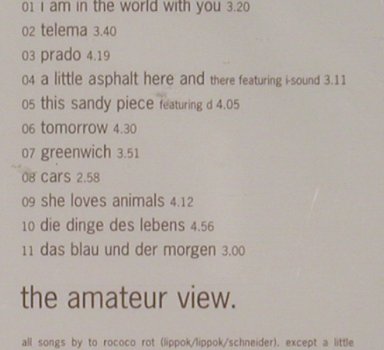 To rococo rot: The Amateur Views, FS-New, City Slang / EFA, D, 99 Typ: CD Best.-Nr.: 91786 Preis: 7,50 Euro