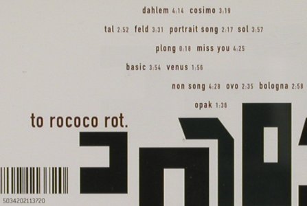 To rococo rot: Hotel Morgen, Domino(), , 2004 - CD - 92365 - 10,00 Euro