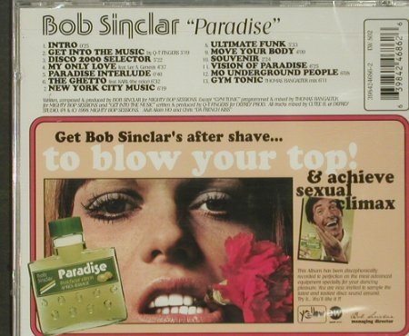 Sinclair,Bob: Paradise, FS-New, EW, D, 1998 Typ: CD Best.-Nr.: 92403 Preis: 11,50 Euro