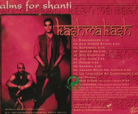 Alms For Shanti: Kashmakash, FS-New, Blue Flame (398 50742), EU, 2003 Typ: CD Best.-Nr.: 92954 Preis: 7,50 Euro