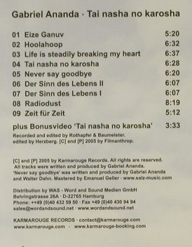 Anada,Gabriel: Tai Nasha No Karosha, Digi, FS-New, Karmarouge(), D, 2005 - CD - 94193 - 11,50 Euro