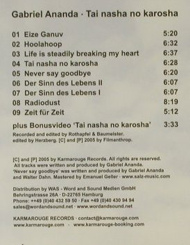 Anada,Gabriel: Tai Nasha No Karosha, Digi, FS-New, Karmarouge, D, 2005 Typ: CD Best.-Nr.: 94193 Preis: 11,50 Euro