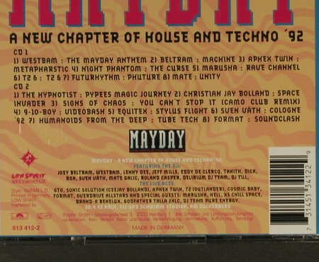 V.A.MAYDAY: A new Chapter of House &Techno, Low Spirit(513 412-2), D, 1992 - 2CD - 94856 - 10,00 Euro