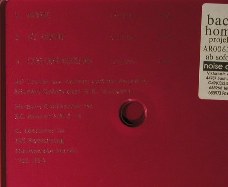 AR006351: Human,3 Tr., Blechbox, noise art (003), D, 1996 Typ: CD5" Best.-Nr.: 95059 Preis: 7,50 Euro