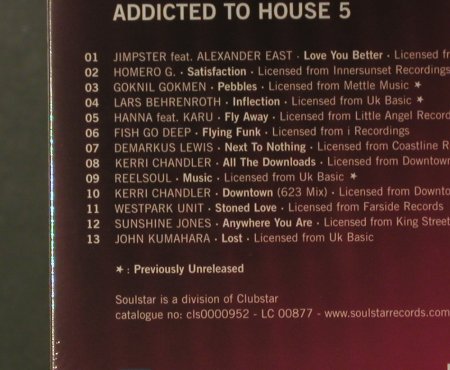 Harley & Muscle  pres.: Addicted to House 5, Digi, FS-New, SoulStar(cts0000952), D, 2006 - CD - 95899 - 7,50 Euro