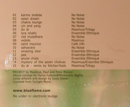 V.A.No Noise: 15 Tr.by Chakra Lounge, Digi,FS-New, Black Flame(88122), D, 2002 - CD - 96230 - 10,00 Euro