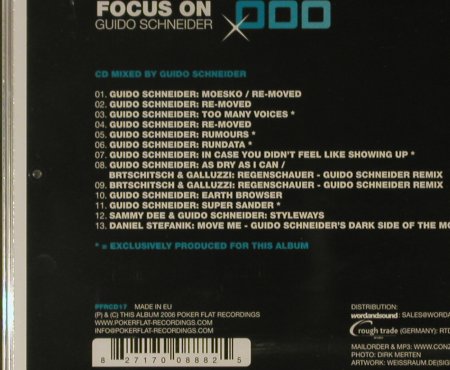 Schneider,Guido: Focus on, FS-New, Poker Flat Recordings, EU, 2006 Typ: CD Best.-Nr.: 96299 Preis: 10,00 Euro