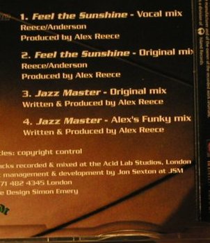 Reece,Alex: Feel the Sunshine*2/Jazz Master*2, Blunted/Island(BLNcd 16), , 1995 - CD5inch - 96745 - 2,50 Euro