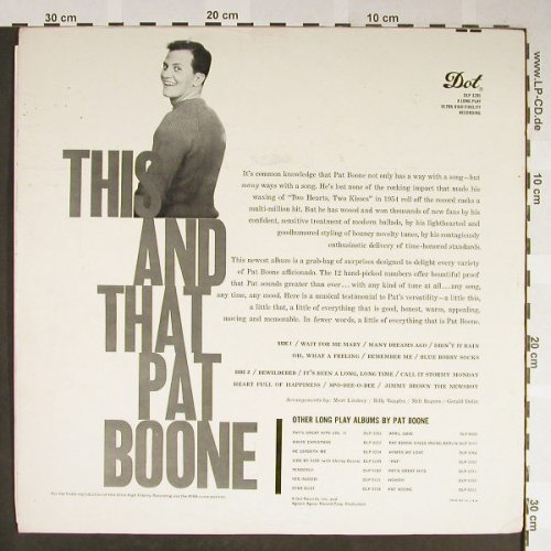 Boone,Pat: This and That, vg+/m-,<10bubbles, Dot Record(DLP 3285), US,  - LP - H2041 - 15,00 Euro