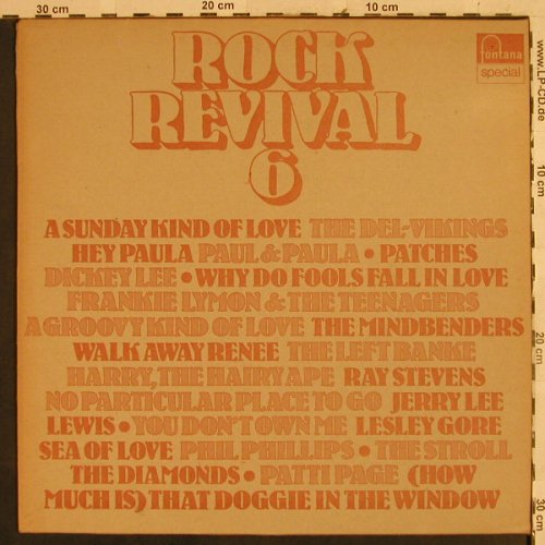 V.A.Rock Revival 6: Del-Vikings...Ray Stevens, Fontana Special(6424 019), NL,m-/vg+,  - LP - H2771 - 4,00 Euro