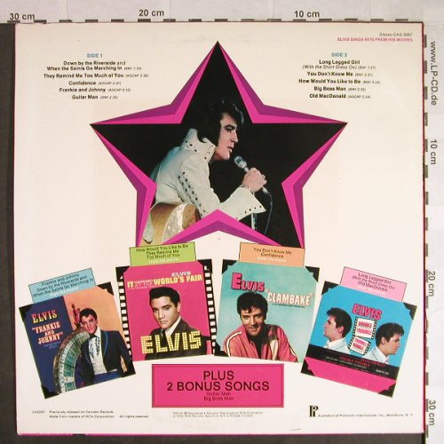 Presley,Elvis: Sings Hits From His Movies Vol.1, Pickwick(CAS-2567), US, 1972 - LP - H435 - 6,00 Euro