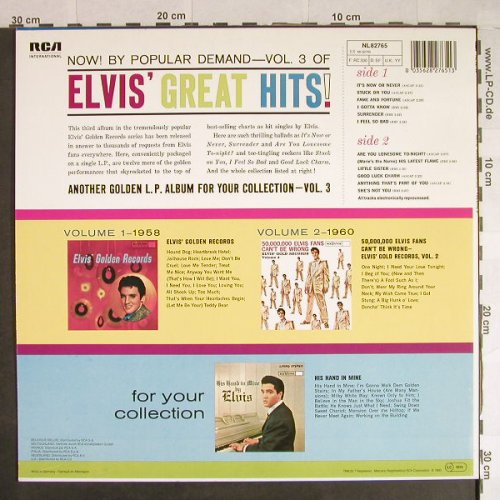 Presley,Elvis: Elvis' Golden Records-Volume 3, RCA(NL 82765), D, Ri, 1963 - LP - H674 - 7,50 Euro