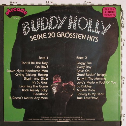 Holly,Buddy: Seine 20 Grössten Hits, Arcade(ADEG 32), D, 1977 - LP - V1951 - 6,00 Euro
