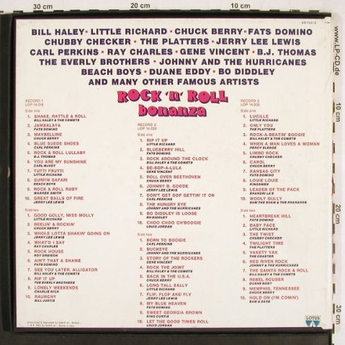 V.A.Rock'n'Roll Bonanza: 60 original Hits, Box, Lotus (KB 702/3), I, 1983 Typ: 3LP Best.-Nr.: V3088 Preis: 9,00 Euro