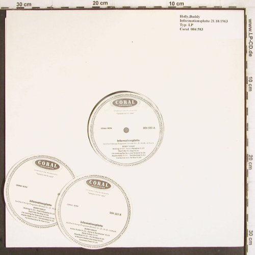 Holly,Buddy: Informationsplatte, vg+/No Cover, Coral, Promo, Mono(004 583), D, +2Label, 1963 - LP - V714 - 25,00 Euro