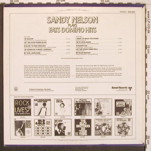 Nelson,Sandy: plays Fats Domino Hits, Sunset(SUS-5291), US, 1970 - LP - X7929 - 8,00 Euro