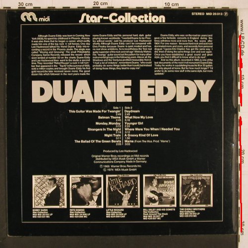 Eddy,Duane: Star-Collection (1966), m-/vg+, Midi, Ri(MID 26013), D, 1974 - LP - Y2169 - 5,00 Euro