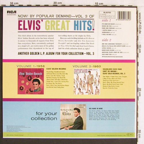 Presley,Elvis: Elvis' Golden Records-Volume 3, RCA(NL 82765), D, Ri, 1963 - LP - Y6062 - 7,50 Euro