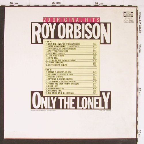 Orbison,Roy: Only The Lonely, Flash Back(34039), D, Ri,  - LP - Y7466 - 4,00 Euro