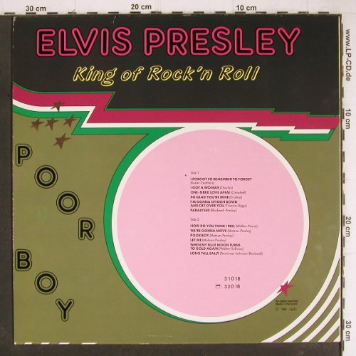 Presley,Elvis: Poor Boy-King Of Rock'n Roll, Allround(AR 31018), DK, vg+/m-, 1984 - LP - Y8543 - 6,00 Euro