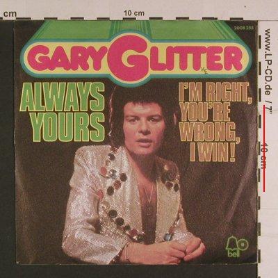 Glitter,Gary: Always Yours, m-/vg+, Bell(2008 255), D, 1974 - 7inch - S7713 - 1,50 Euro