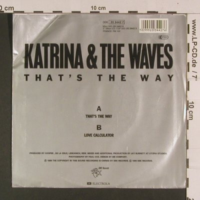 Katrina & the Waves: That's the way/Love Calculator, SBK Rec/EMI (20 3442 7), EEC,m-/vg+, 1989 Typ: 7" Best.-Nr.: S7988 Preis: 2,50 Euro