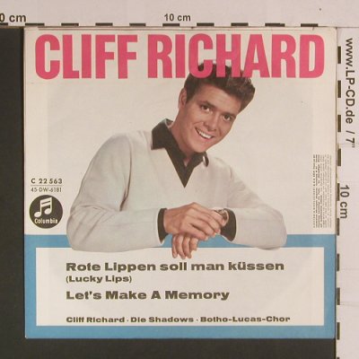 Richard,Cliff: Rote Lippen Soll Man Küssen, Columbia(C 22 563), D,vg+/m-,  - 7inch - S8170 - 6,00 Euro