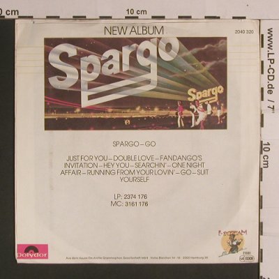 Spargo: Just For You / Fandango's Invitatio, Polydor(2040 320), D, 1981 - 7inch - S8233 - 2,50 Euro