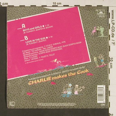 Charlie Makes the Cook: Boys and Girls / Love in the sun, Polydor (888 761-7), D, 1987 Typ: 7" Best.-Nr.: S9194 Preis: 2,50 Euro