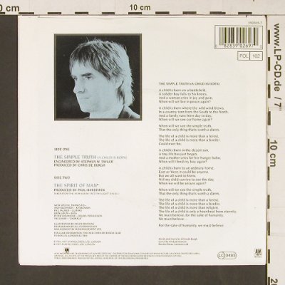 De Burgh,Chris: The Simple Truth, Facts, AM (390 269-7), D, 1987 Typ: 7" Best.-Nr.: S9208 Preis: 3,00 Euro