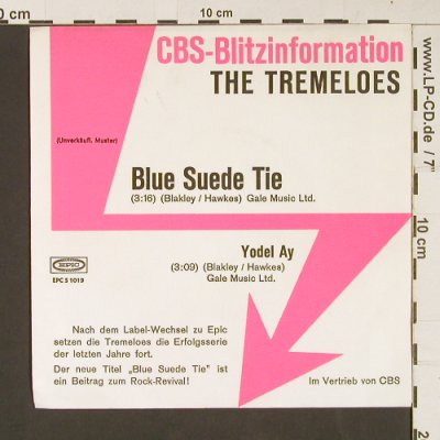 Tremeloes: Blue Suede Tie / Yyodel Ay, Epic(EPC S 1019), D,Promo, 1972 - 7inch - S9233 - 3,00 Euro