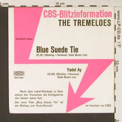 Tremeloes: Blue Suede Tie / Yyodel Ay, Epic (EPC S 1019), D,Promo, 1972 Typ: 7" Best.-Nr.: S9233 Preis: 3,00 Euro